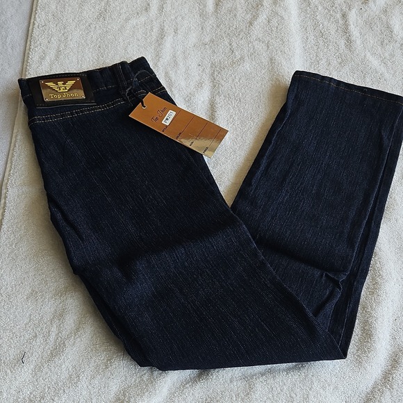 Top Jhon Other - Top Jhon Boys Straight Jeans Dark Blue Cotton Spandex Size 9/10 MP701 woman